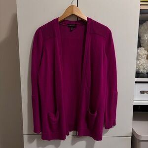 Charter Club Fuchsia Cashmere Open Front Cardigan